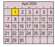 District School Academic Calendar for Bonnette Jr High for April 2024