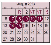 District School Academic Calendar for Parkwood Elementary for August 2023