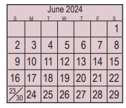 District School Academic Calendar for Fairmont Elementary for June 2024