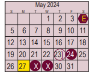 District School Academic Calendar for Harris Co J J A E P for May 2024