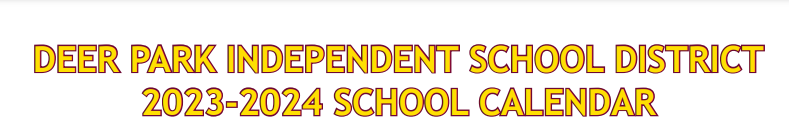 District School Academic Calendar for Deer Park High School