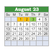 District School Academic Calendar for Northeast In Spec Ed Coop for August 2023
