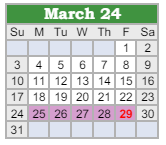 District School Academic Calendar for Northeast In Spec Ed Coop for March 2024