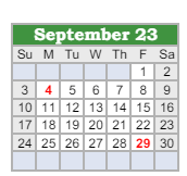 District School Academic Calendar for Northeast In Spec Ed Coop for September 2023
