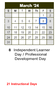 District School Academic Calendar for Dekalb Vocational School for March 2024