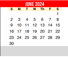 District School Academic Calendar for Smith Elementary for June 2024