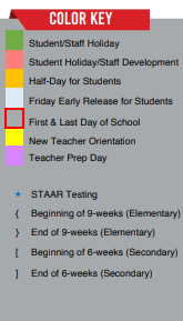District School Academic Calendar Legend for Hornsby Dunlap Elementary School