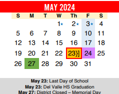 District School Academic Calendar for Hornsby Dunlap Elementary School for May 2024