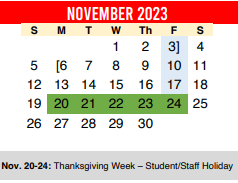 District School Academic Calendar for Baty Elementary for November 2023