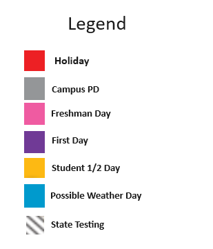 District School Academic Calendar Legend for Mcmath Middle