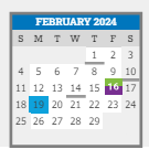 District School Academic Calendar for Connections Academy for February 2024
