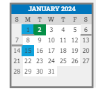 District School Academic Calendar for Connections Academy for January 2024