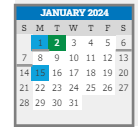 District School Academic Calendar for Florence Crittenton High School for January 2024