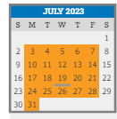 District School Academic Calendar for Holm Elementary School for July 2023