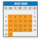 District School Academic Calendar for Prep Assessment Center for July 2023