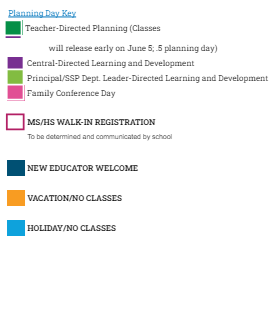 District School Academic Calendar Legend for Polaris At Ebert Elementary School