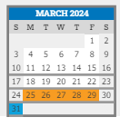 District School Academic Calendar for Pioneer Charter School for March 2024