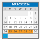 District School Academic Calendar for Place Middle School for March 2024