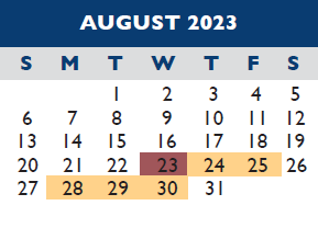 District School Academic Calendar for Carver Elementary for August 2023