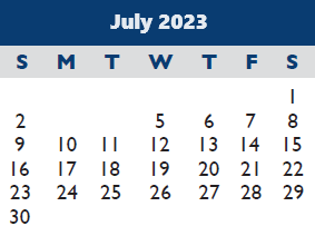 District School Academic Calendar for Carver Elementary for July 2023