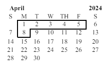 District School Academic Calendar for Van Buren (martin) Elementary for April 2024