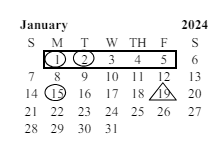 District School Academic Calendar for Indio High for January 2024