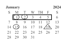 District School Academic Calendar for Horizon School for January 2024