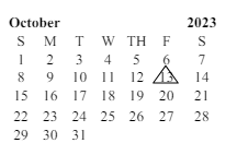 District School Academic Calendar for Palm Desert Middle for October 2023