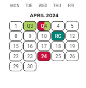 District School Academic Calendar for Communication And Media Arts HS for April 2024