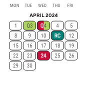 District School Academic Calendar for Northwestern High School for April 2024