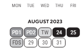 District School Academic Calendar for Finney High School for August 2023