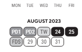 District School Academic Calendar for King High School for August 2023