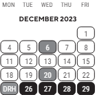 District School Academic Calendar for King High School for December 2023