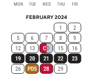 District School Academic Calendar for Foreign Language Immersion for February 2024