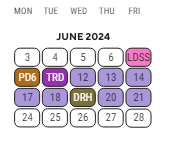 District School Academic Calendar for Glazer Elementary School for June 2024