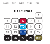 District School Academic Calendar for Lessenger Middle School for March 2024