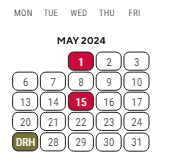 District School Academic Calendar for King High School for May 2024