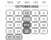 District School Academic Calendar for Foreign Language Immersion for October 2023