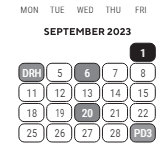 District School Academic Calendar for Blackwell Institute for September 2023