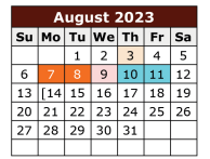 District School Academic Calendar for Daniel Singleterry Sr for August 2023