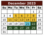 District School Academic Calendar for Dora M Sauceda Middle School for December 2023