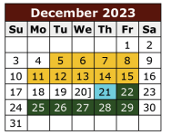 District School Academic Calendar for Donna Alternative Education Progra for December 2023