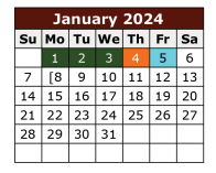 District School Academic Calendar for Hidalgo Co J J A E P for January 2024