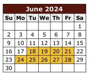 District School Academic Calendar for Dora M Sauceda Middle School for June 2024