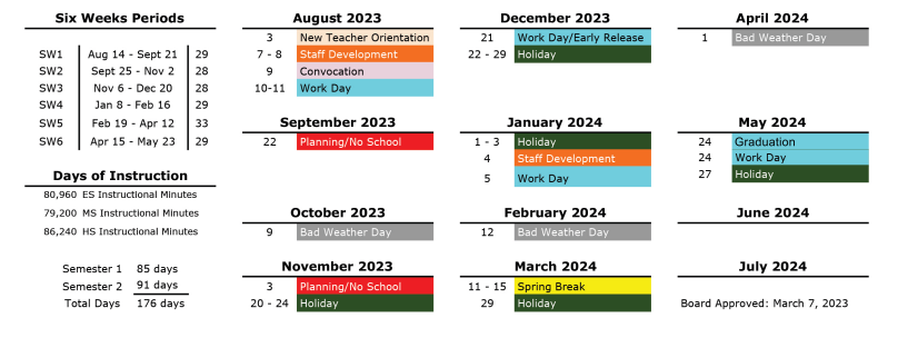 District School Academic Calendar Key for Dora M Sauceda Middle School