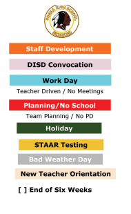 District School Academic Calendar Legend for Donna Alternative Education Progra
