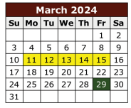 District School Academic Calendar for Stainke Elementary for March 2024