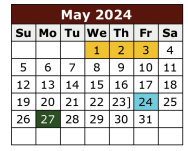 District School Academic Calendar for Donna Alternative Education Progra for May 2024