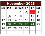 District School Academic Calendar for Solis Middle School for November 2023