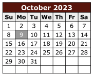 District School Academic Calendar for Guzman Elementary for October 2023